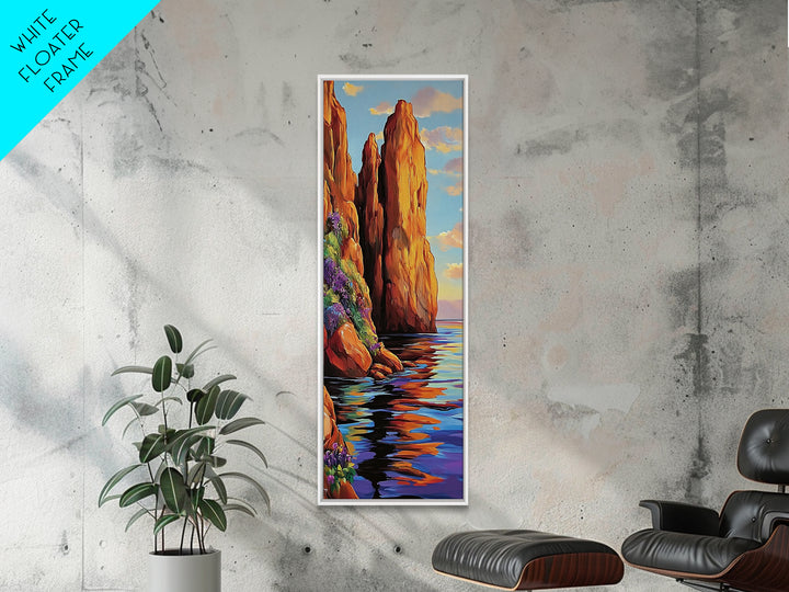 Cliffs, Ocean, Sunset, Majestic Seaside Rock Canvas Print, Bold Coastal Wall Art, Nature Lover Decor, Living Room or Office Art