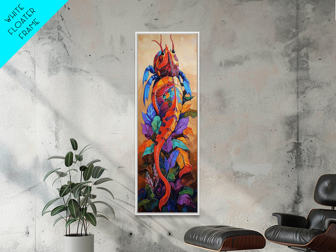 Crab Abstract, Bright Sea, Canvas Print, Nautical wall art, whimsical seafood decor, coastal beach house accent, bold boho lobster painting