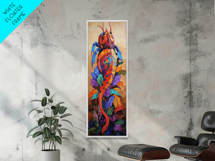 Crab Abstract, Bright Sea, Canvas Print, Nautical wall art, whimsical seafood decor, coastal beach house accent, bold boho lobster painting