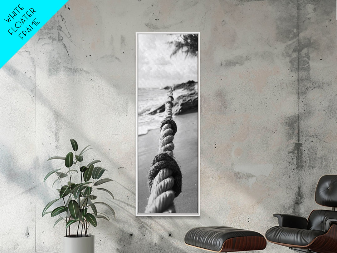 Nautical Rope, Coastal Focus, Rustic Texture, Canvas Print, Nautical wall art, Beach house decor, Minimalist bathroom art, Coastal bedroom print