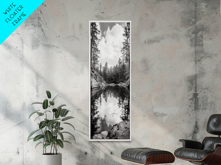 Forest Reflection, Tranquil Lake, Evergreen Woods, Wilderness Scene, Canvas Print, Rustic Cabin Wall Decor, Nature Photography Art