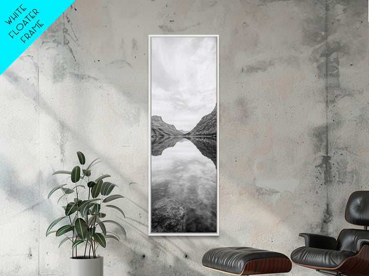 Mountain Lake, Glassy Water, Serene Reflection, Canvas Print, Bedroom Wall Art, Nature Photography, Minimalist Decor, Tranquil Vibe