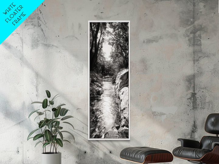 River Light Path, Black White Nature, Zen Landscape, Forest Photography, Canvas Print, Rustic Home Decor, Entryway Wall Art, Cabin Wall Art