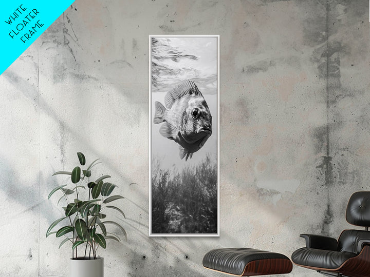 Underwater Fish, Ocean Life, Marine Focus, Canvas Print, Coastal Kitchen Wall Art, Modern Aquarium Decor, Minimalist Ocean Photography