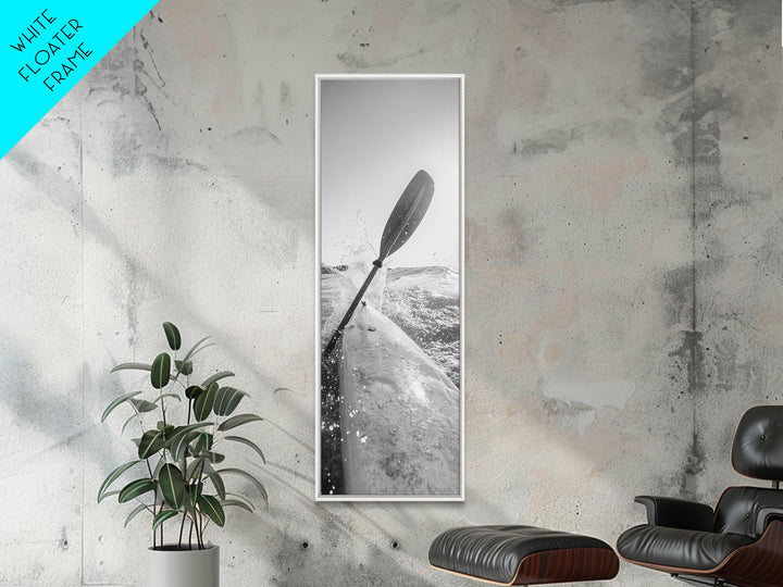 Kayak Adventure, Water Splash, Paddle Motion, Framed Canvas Print, Outdoor Man Cave Art, Action Wall Decor, Nautical Photography, Man Cave