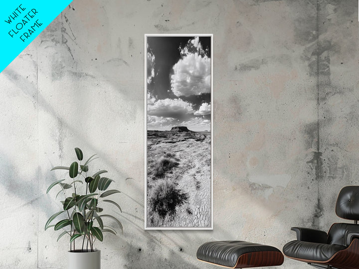 Desert Butte View, Southwest Horizon, Dramatic Sky, Framed Canvas Print, Boho Living Room Art, Western Landscape Photography, Man Cave