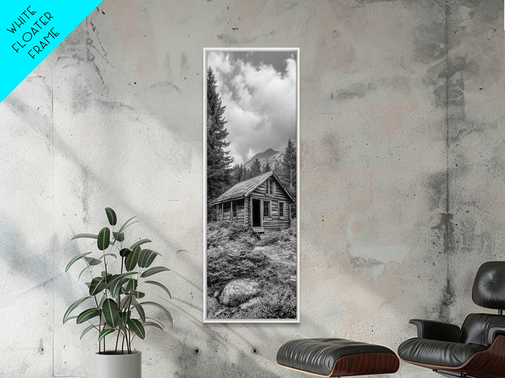 Rustic Cabin, Mountain Retreat, Forest Escape, Framed Canvas Print, Fall Nature Art, Cozy Lodge Decor, Bedroom or Den Wall Piece