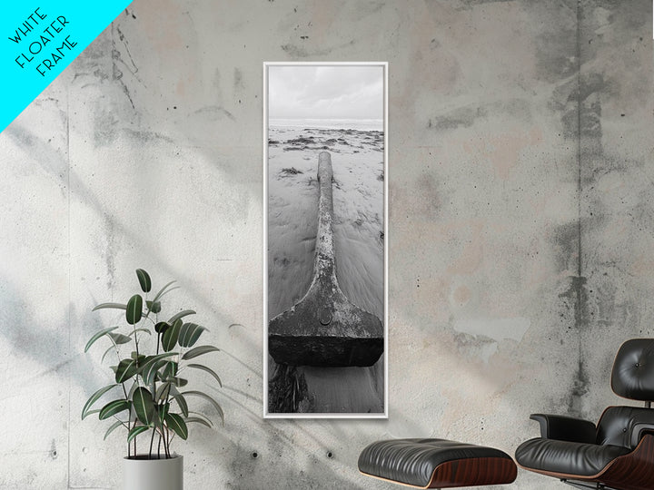 Anchor in Sand, Washed Shoreline, Ocean Metal, Canvas Print, Rustic Coastal Wall Art, Nautical Bedroom Print, Living Room Decor