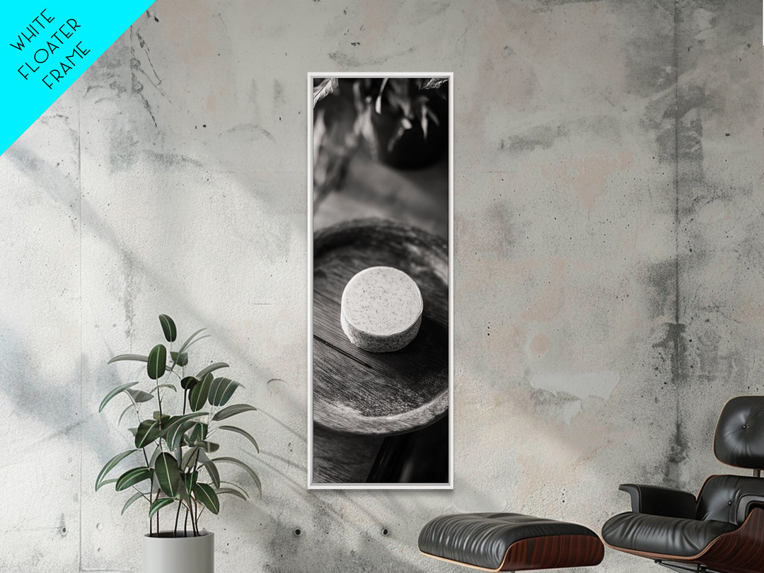 Artisan Soap Closeup, Rustic Spa Detail, Monochrome Still Life, Framed Canvas Print, Bathroom Decor, Minimalist Art, Cozy Home Accent