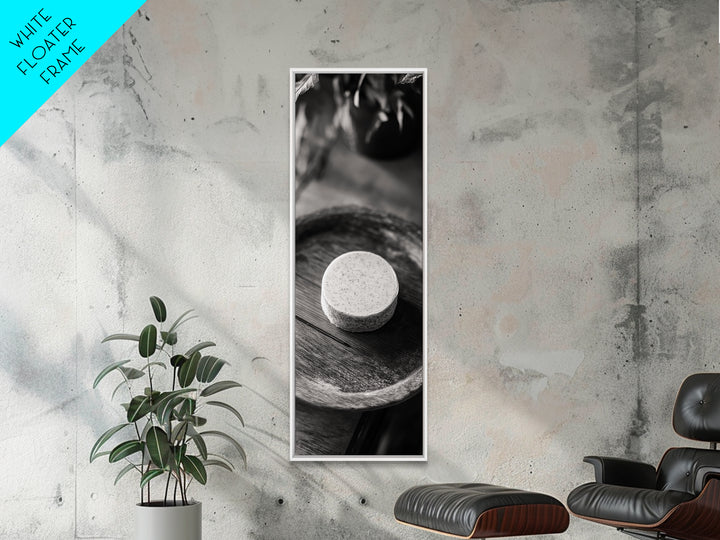 Artisan Soap Closeup, Rustic Spa Detail, Monochrome Still Life, Framed Canvas Print, Bathroom Decor, Minimalist Art, Cozy Home Accent