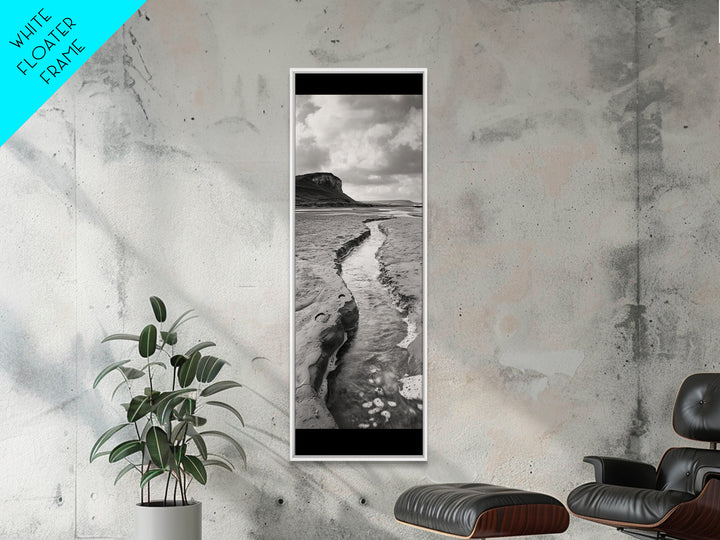 River Path Art, Coastal Landscape Decor, Nature Scene Wall Art, Minimalist Earth Tones, Framed Canvas Print, Beach House Vibe