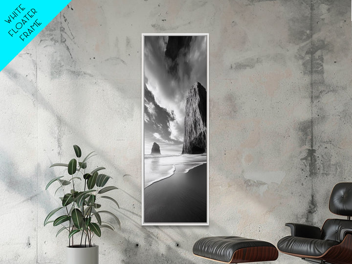Monolith Beach View, Dramatic Cliffs, Ocean Vibe, Nature Photography, Framed Canvas Print, Modern Boho Art, Bedroom Wall Art