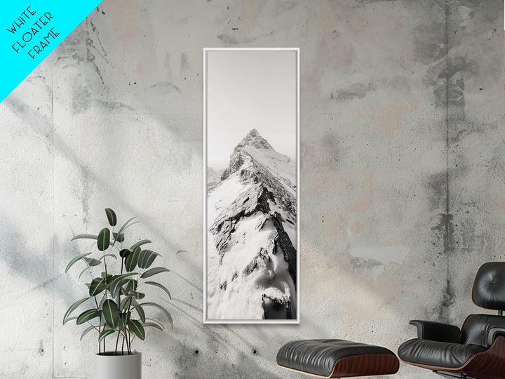 Alpine Peak, Snow Summit, Rugged Path, Canvas Print, Adventure Wall Decor, Minimalist Nature Art, Winter Landscape Photography