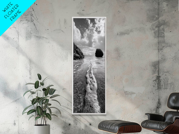 Sea Foam, Ocean Rocks, Gentle Tide, Canvas Print, Beach House Wall Art, Coastal Minimalist Style, Nature Photography Decor, Living Room Decor