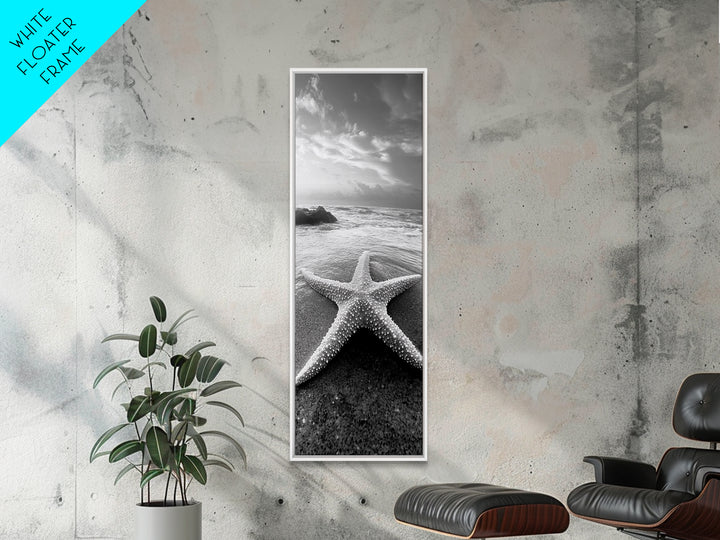 Ocean Star, Sea Life, Coastal Serenity, Marine Beauty Framed Canvas Print, Beach House Wall Art, Coastal Nautical Bathroom Decor