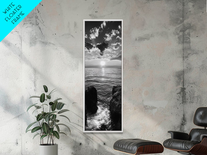 Sunset Ocean, Dramatic Sky, Serene Coastline, Nature Scene, Canvas Print, Minimalist Art, Bedroom Wall Art, Coastal Gallery Decor