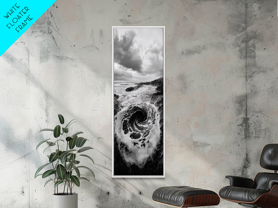 Ocean Vortex, Surreal Wave, Abstract Seascape, Dramatic Sea, Canvas Print, Statement Art, Modern Living Room Wall Art, Bold Decor