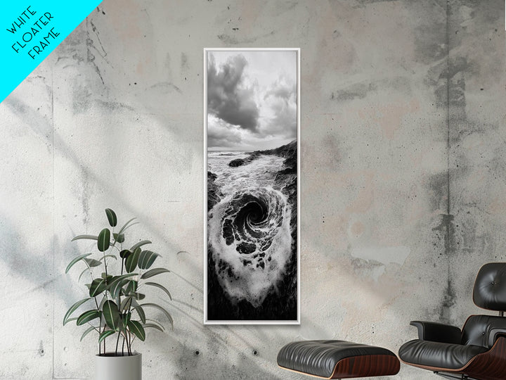 Ocean Vortex, Surreal Wave, Abstract Seascape, Dramatic Sea, Canvas Print, Statement Art, Modern Living Room Wall Art, Bold Decor