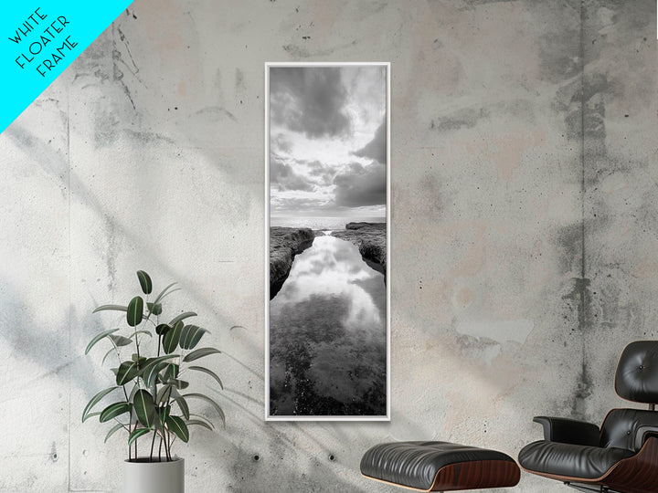 Tidal Pool, Ocean Reflection, Shore Calm, Seascape Beauty, Canvas Print, Minimalist Bathroom Art, Coastal Vibes, Tranquil Decor