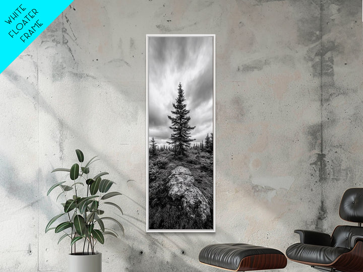 Lone Pine Tree, Forest Mood, Wilderness Art, Framed Canvas Print, Minimalist Wall Decor, Cabin Art, Neutral Fall Tones, Nature Lover Gift