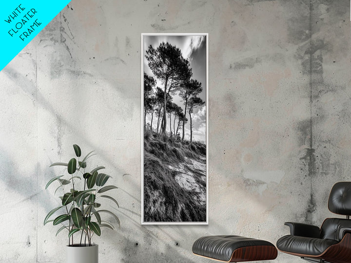 Windy Pines, Cliff Edge, Tree Silhouettes, Canvas Print, Moody Forest Photography, Rustic Cabin Wall Art, Autumn Living Room Decor