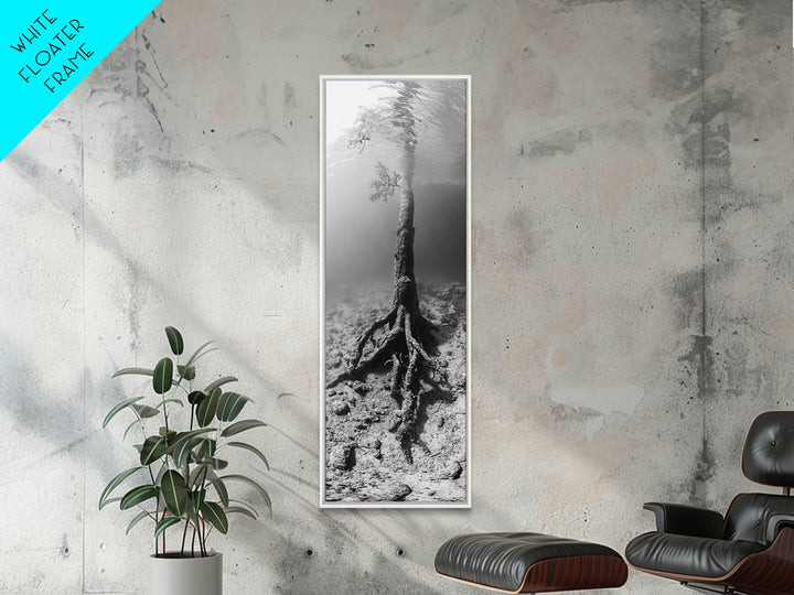 Surreal Tree Roots, Underwater Tree Art, Dreamy Forest Print, Nature Photography, Living Room Wall Decor, Framed Canvas Print