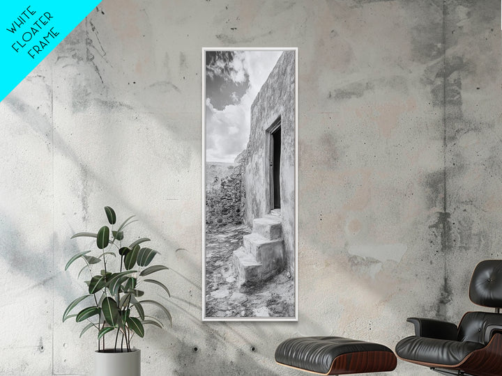 Desert Adobe Home, Old World Architecture, Earth Tone Wall Decor, Boho Rustic Print, Minimalist Entryway Art, Canvas Print