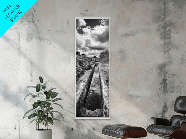 Stone Water Channel, Ancient Pathway Art, Moody Landscape Photography, Historical Wall Decor, Study or Hallway Accent, Canvas Print