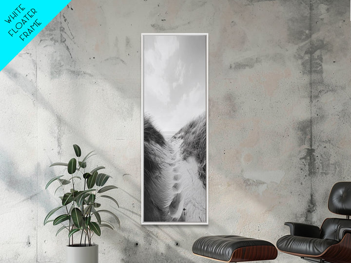 Sandy Path, Dune Grass, Coastal Trail, Nature Walk, Framed Canvas Print, Beach House Entryway Art, Minimalist Ocean Wall Decor
