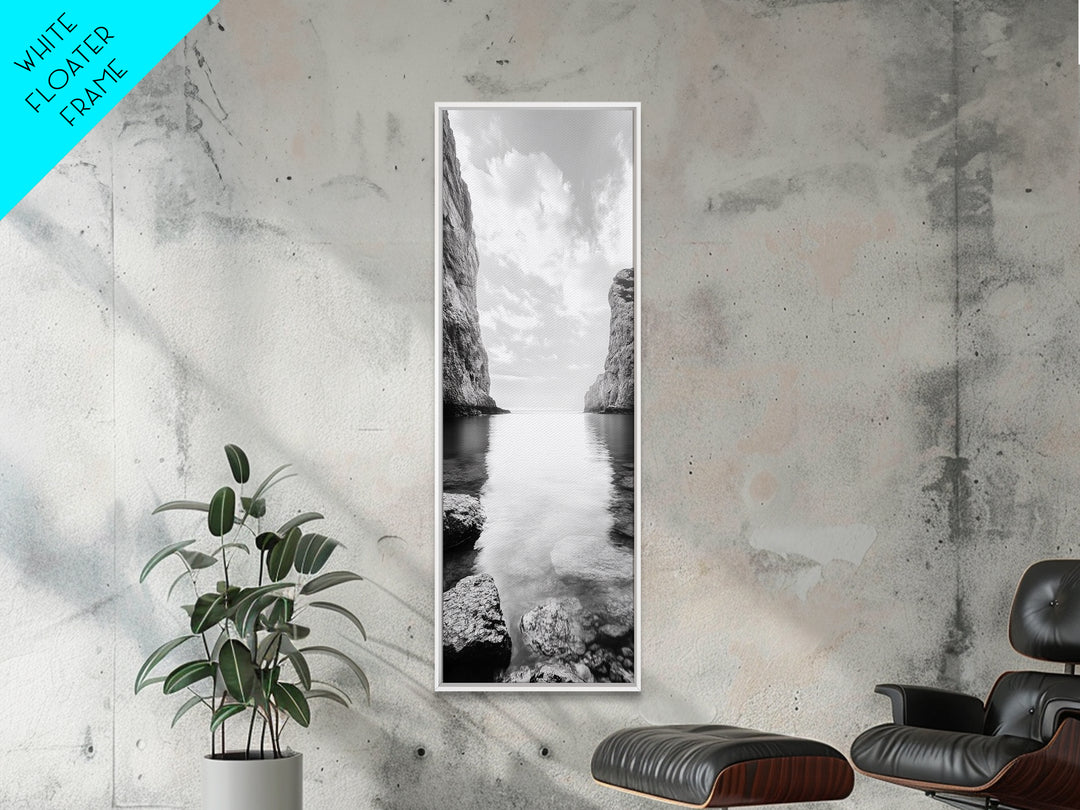 Peaceful Bay, Still Water, Coastal Reflections, Canvas Print, Zen Nature Wall Art, Tranquil Bathroom or Meditation Room Decor