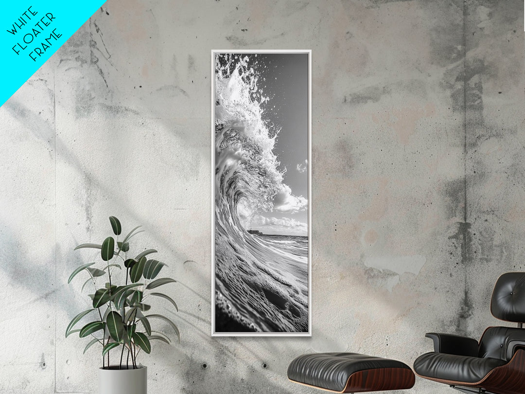 Curling Wave, Ocean Spray, Coastal Energy, Canvas Print, Surf Wall Art, Beach House Decor, Modern Minimalist Ocean Photography