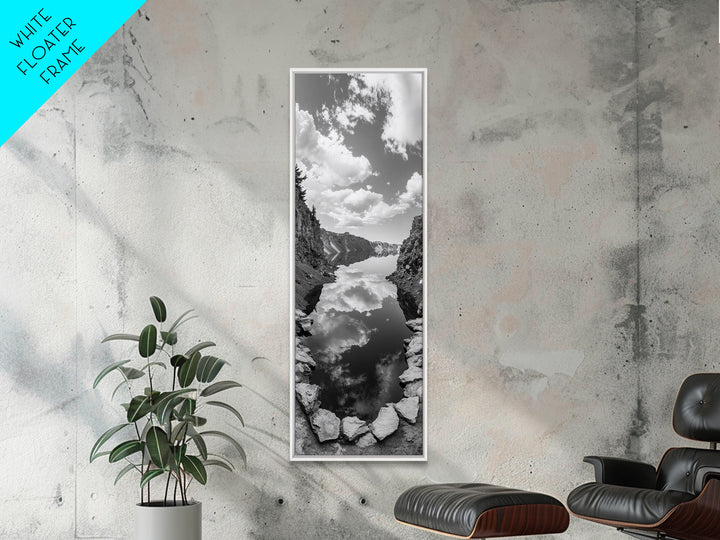 Lake Reflection, Mountain View, Cloud Mirror, Canvas Print, Peaceful Nature Scene, Bedroom Wall Art, Modern Rustic Landscape Decor
