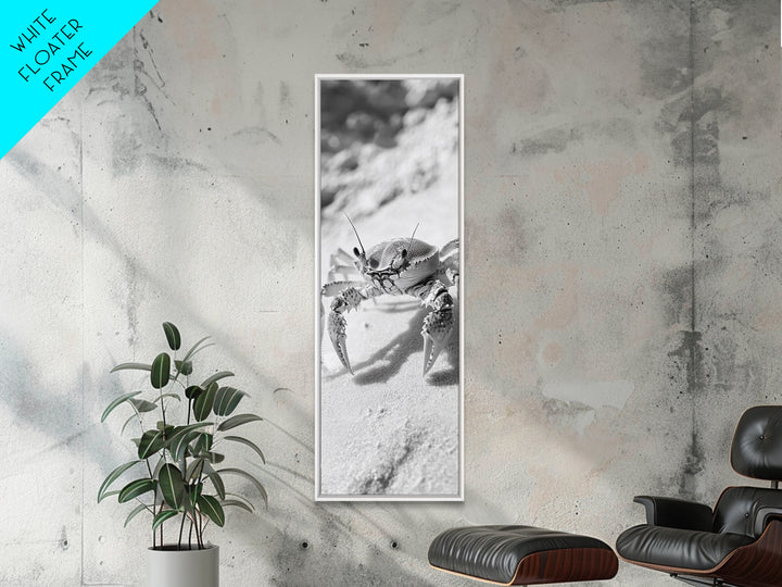 Sand Crab, Coastal Vibes, Beach Creature, Desert Aesthetic, Monochrome Wall Art, Canvas Print, Boho Bathroom Decor, Ocean Life Artwork