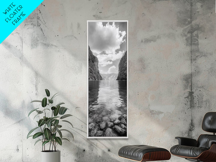 Canyon Lake, Majestic Water, Mountain Reflections, Nature Serenity, Minimalist Art, Canvas Print, Living Room Wall Art, Adventure Vibes