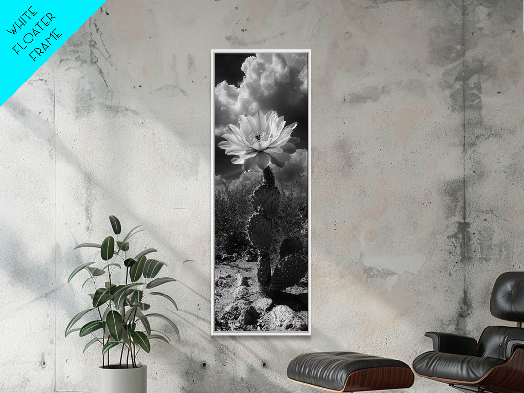 Desert Flower, Cactus Bloom, Southwest Charm, Bold Nature Art, Framed Canvas Print, Kitchen Wall Art, Boho Western Home Decor