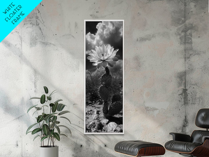 Desert Flower, Cactus Bloom, Southwest Charm, Bold Nature Art, Framed Canvas Print, Kitchen Wall Art, Boho Western Home Decor