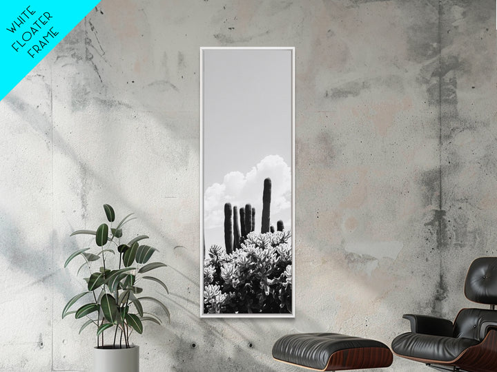Cactus Cloudscape, Desert Plant Print, Southwestern Wall Decor, Minimalist Cactus Photography, Canvas Print, Boho Living Room Art