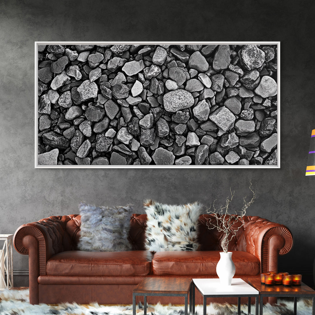 Natural Stone Texture, Dark Rock Pattern, Earthy Wall Background, Canvas Print, Office Wall Art, Modern Industrial Style, Minimalist Style