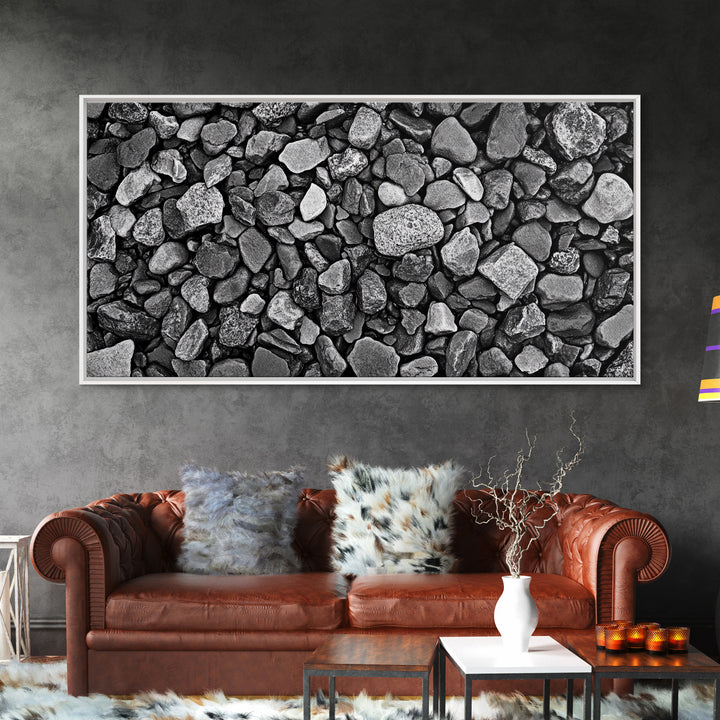 Natural Stone Texture, Dark Rock Pattern, Earthy Wall Background, Canvas Print, Office Wall Art, Modern Industrial Style, Minimalist Style