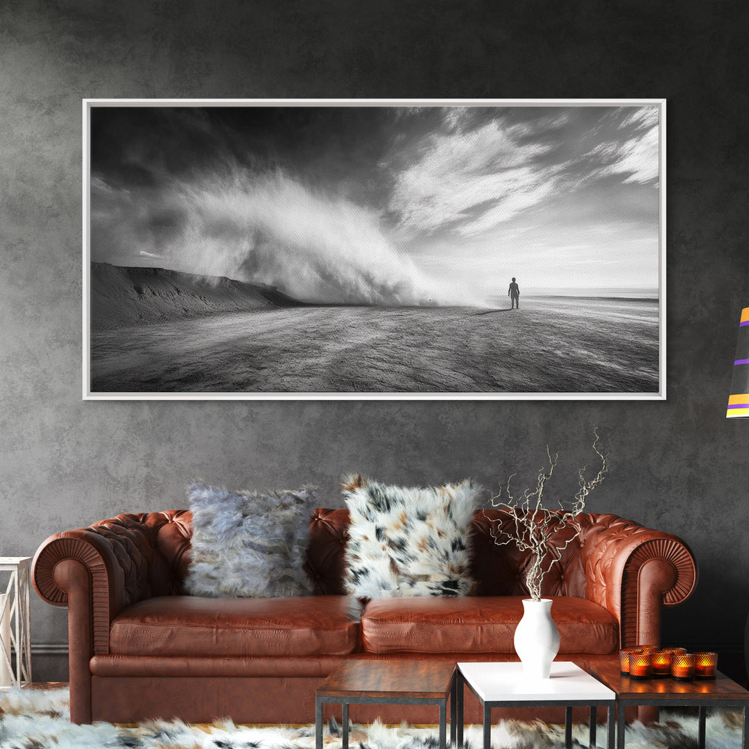 Desert Storm, Solitude Photography, Dramatic Landscape Art, Wind and Sand Scene, Canvas Print, Modern Living Room or Office Wall Art