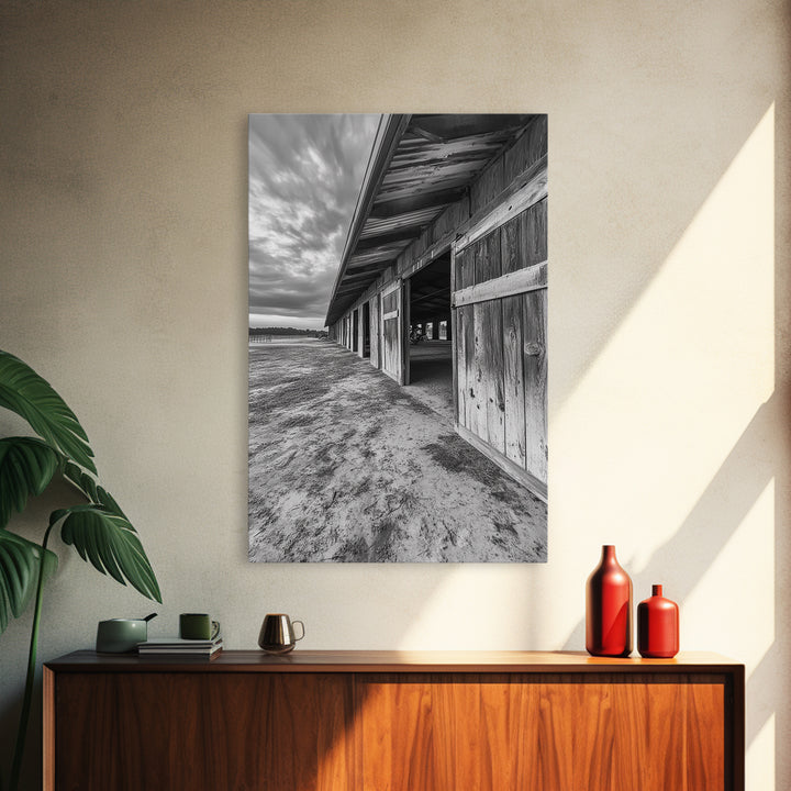 Rustic Barn, Weathered Wood, Country Charm, Canvas Print, Farmhouse Wall Art, Autumn Decor, Entryway Rustic Home Accent, Living Room Art