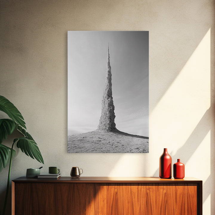 Rock Spire, Desert Sculpture, Abstract Form, Canvas Print, Surreal Landscape Art, Minimalist Wall Decor, Earthy Modern Home Accent