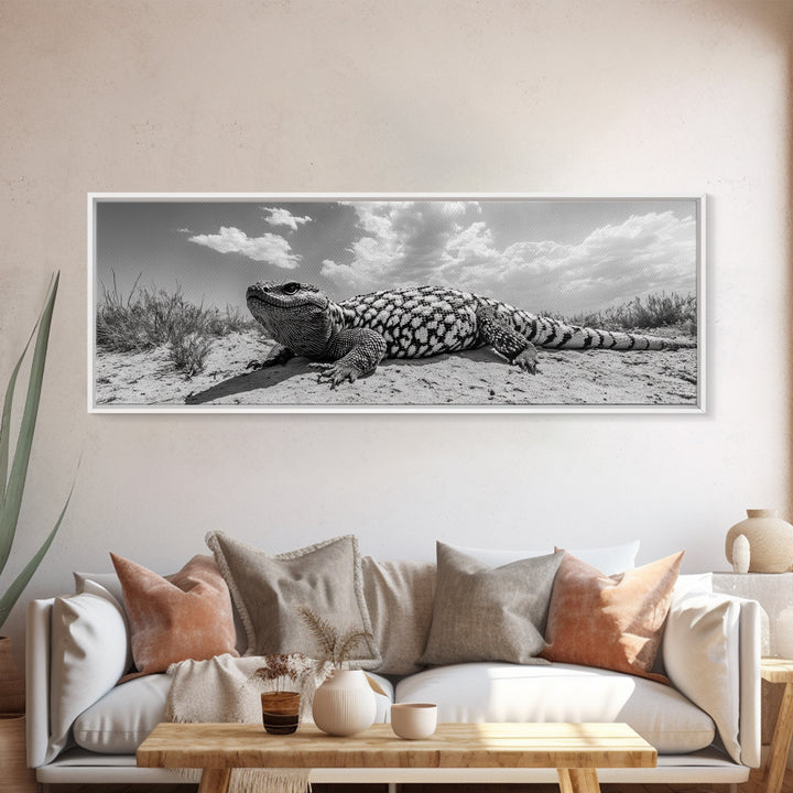 Desert Lizard, Reptile Closeup, Sunbaked Texture, Canvas Print, Wildlife Photography, Bold Wall Art, Southwestern Living Room