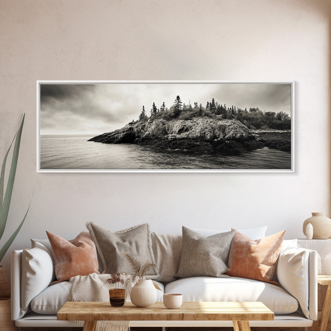 Pine Bluff, Rugged Coast, Northern Landscape, Canvas Print, Wilderness Wall Art, Rustic Decor, Lakehouse Art, Cabin Bedroom Style