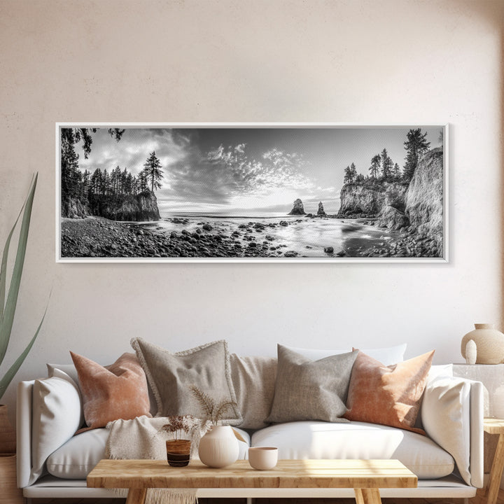 Rocky Coastal Trees, Forest Meets Ocean, Seaside Cliff View, Canvas Print, Nature Inspired Wall Art, Rustic Cabin or Beach House Decor