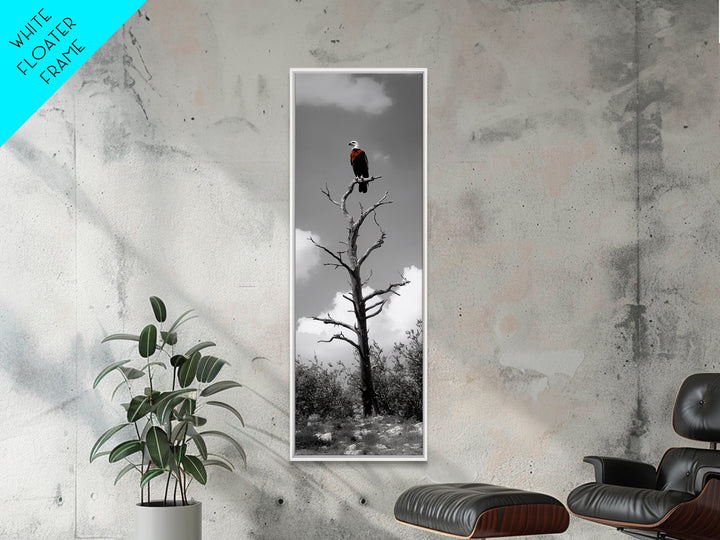Lone Eagle, Tree Perch, Wild Raptor, Fierce Freedom, Canvas Print, Rustic Wildlife Wall Art, Cabin Lodge Decor, Dramatic Nature Scene