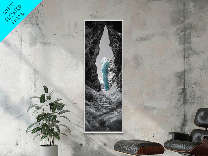 Ice Cave, Blue Glacier, Arctic Escape, Frozen Wonder, Framed Canvas Print, Winter Wall Art, Nature Lover Gift, Bedroom Photography Art