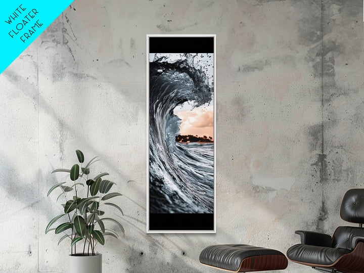 Ocean Wave, Big Surf, Seascape Photography, Coastal Wall Decor, Water Motion, Framed Canvas Print, Beach House Living Room Art