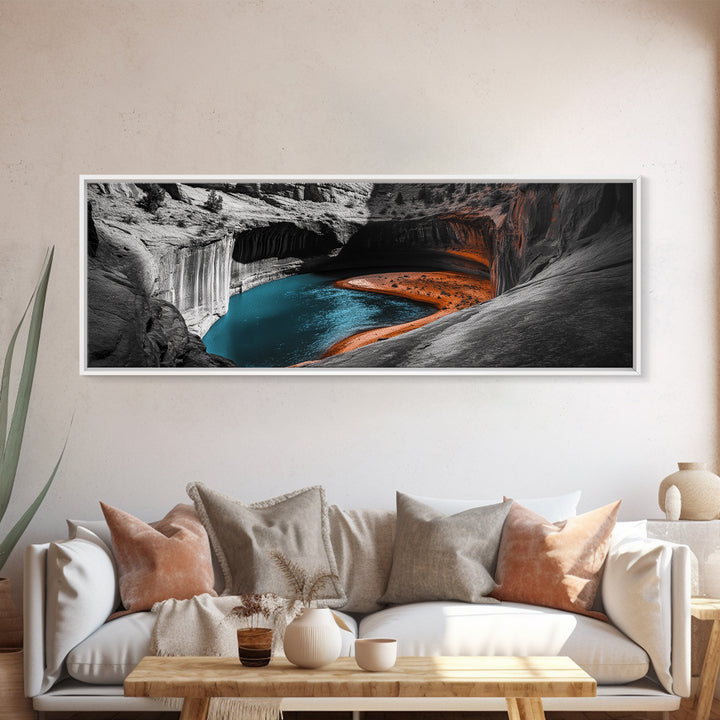 Canyon River, Turquoise Water, Dramatic Landscape, Desert Colors, Canvas Print, Adventure Wall Art, Southwest Style, Boho Living Room