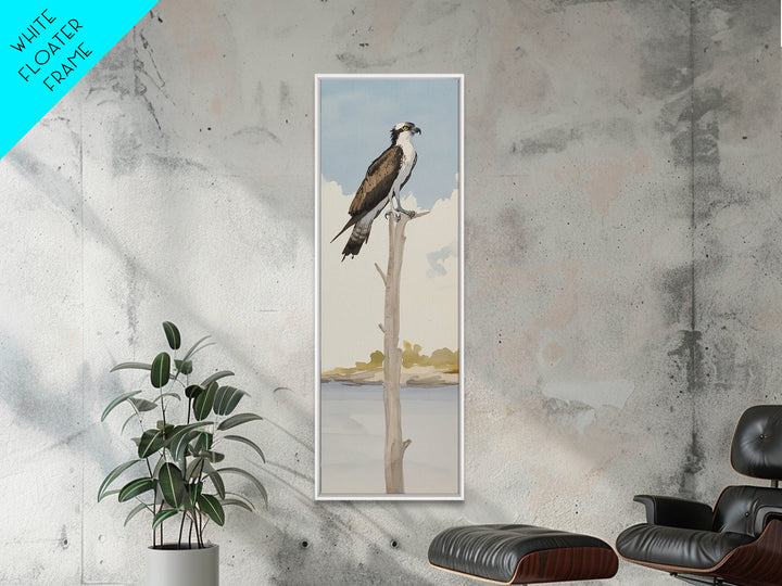 Osprey On Bare Tree Wall Art, Serene Lake Landscape Print, Coastal Wildlife Decor, Rustic Nature Art, Gift For Bird Lover